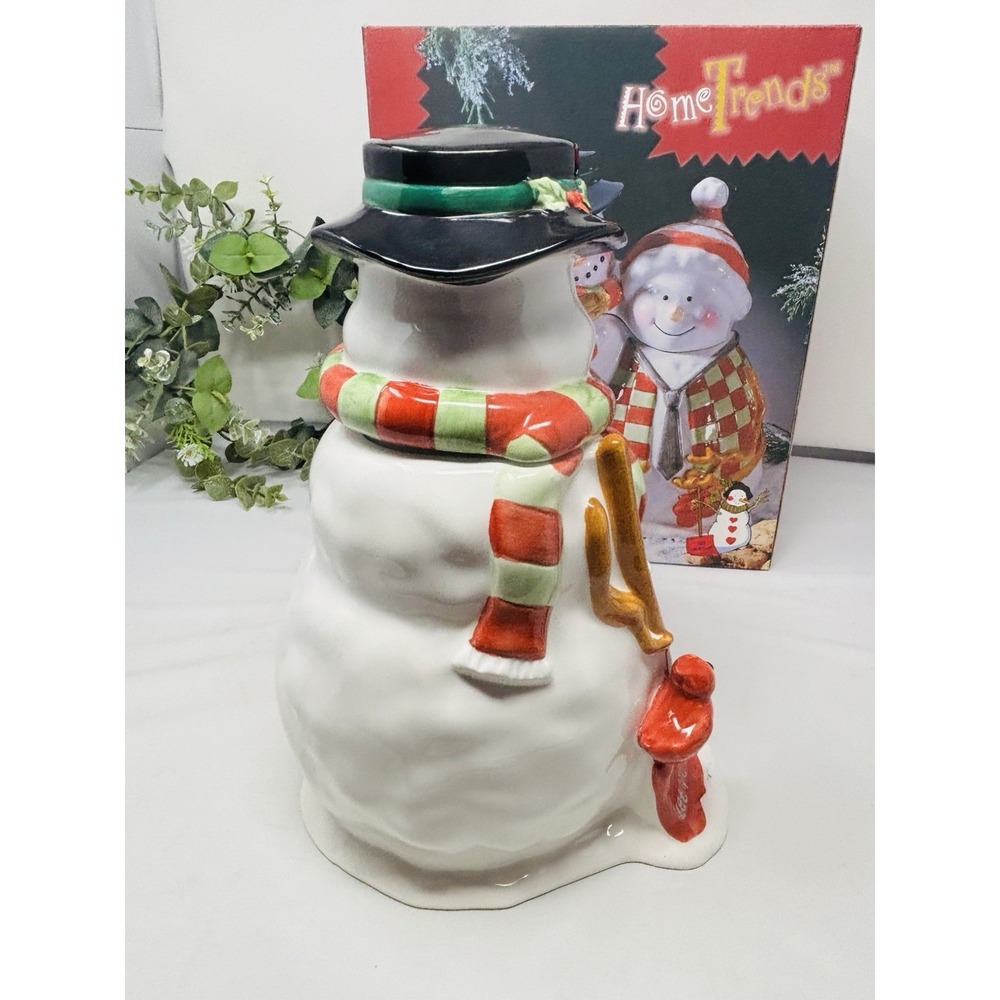 Jolly Snow Men Cookie Jar Let It Snow 1999 Home Trends New In Box Christmas - Picture 7 of 16